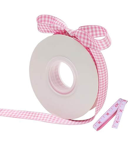 Ribbli Light Blue and White Gingham Ribbon,100% Polyester Woven Edge,3/8 Inch x 10 Yard,Plaid Rib... | Amazon (US)
