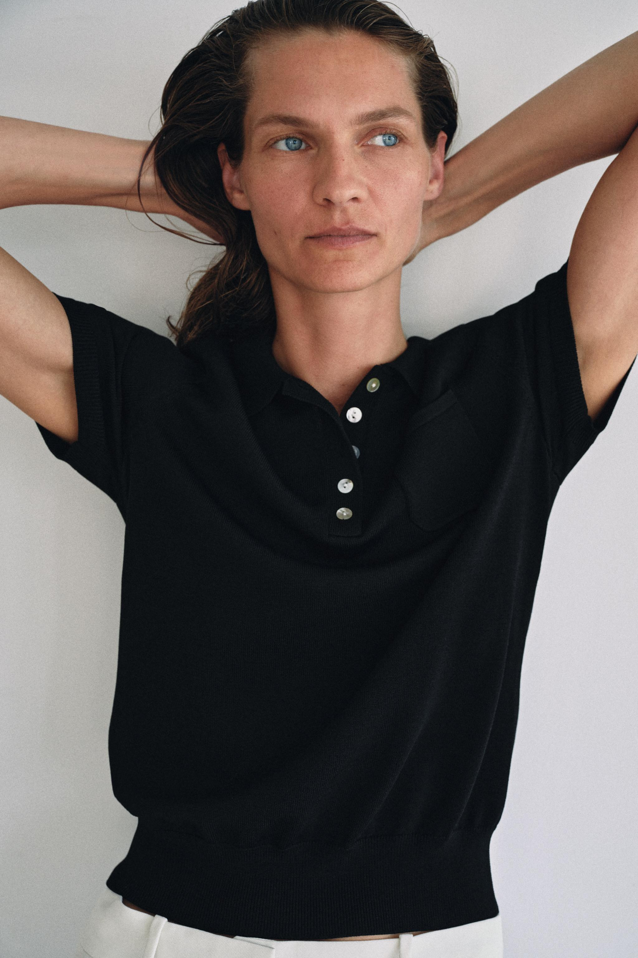SHORT SLEEVE KNIT POLO SHIRT | Zara UK