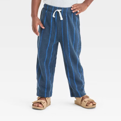 Grayson Mini Toddler Boys' Ribbed Pull-On Pants - Blue 18M: Cotton-Polyester Blend, Relaxed Fit, ... | Target