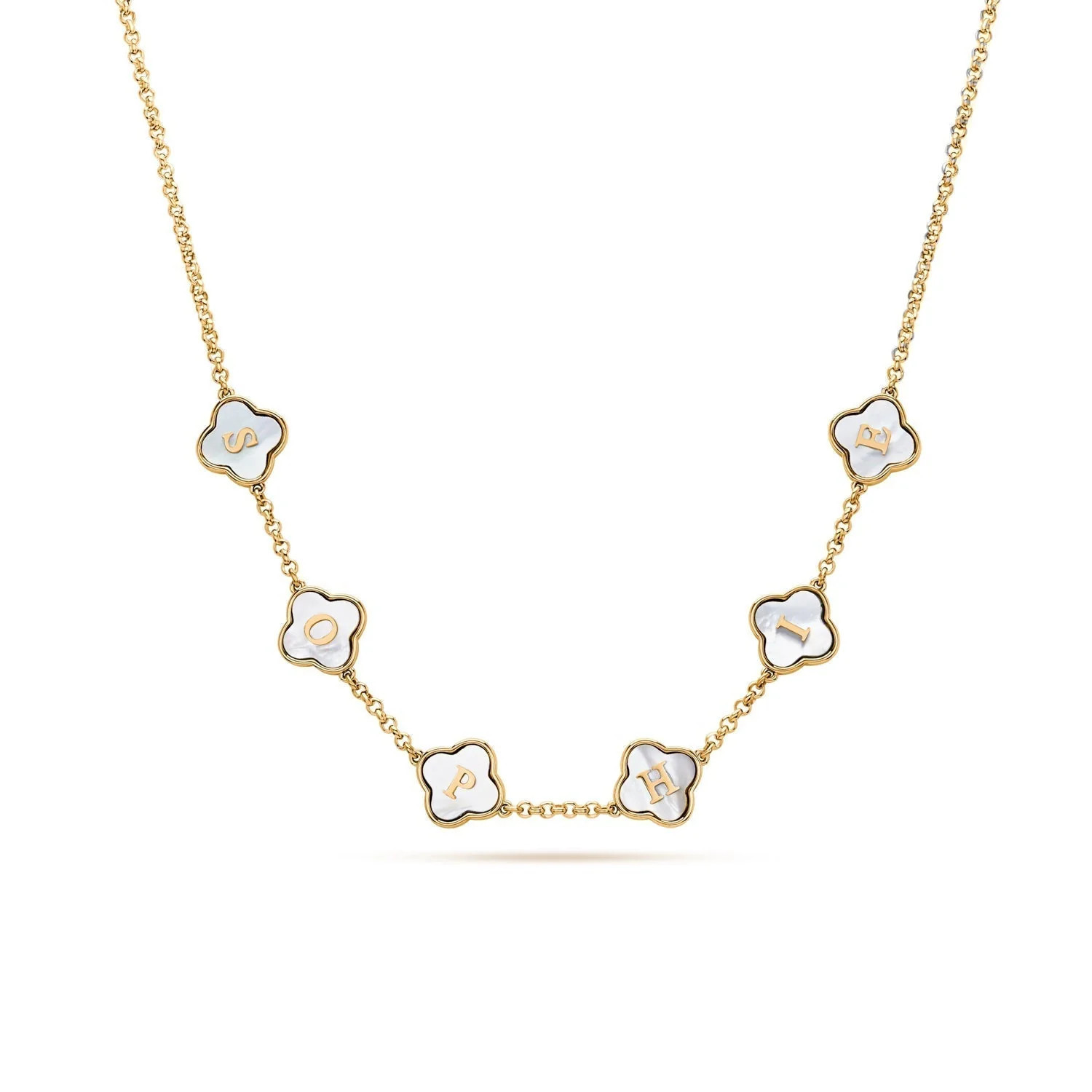 Clover Custom Name Necklace (Gold) | Abbott Lyon