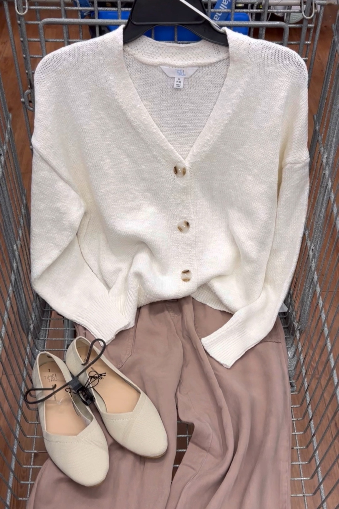 Walmart outfit idea with these parachute jogger pants and cotton boyfriend cardigan. I love these pieces! Perfect work to weekend look for spring or warmer climates. I got my usual size small in each. Shoes are comfy and fit true to size. #walmartfinds #walmartfashion 

#LTKFindsUnder100 #LTKFindsUnder50 #LTKStyleTip