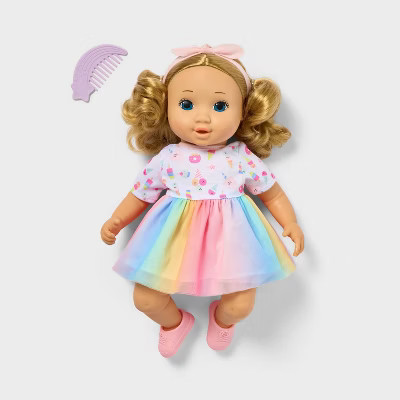 14" Toddler Baby Doll - Blonde Hair + Blue Eyes - Gigglescape™ | Target