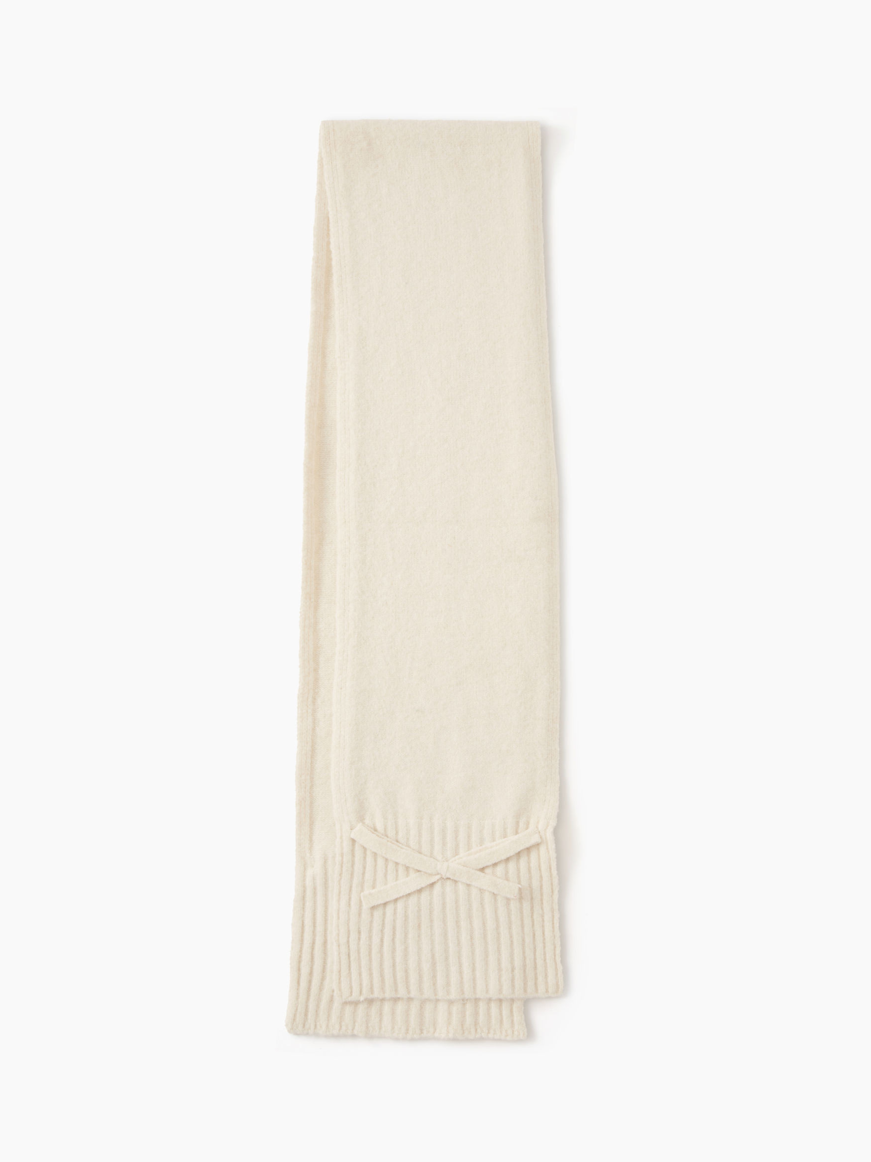 Wool blend BOWKNOT WOOL-BLEND SCARF For School Daily Casual Coffee Shop | Cider