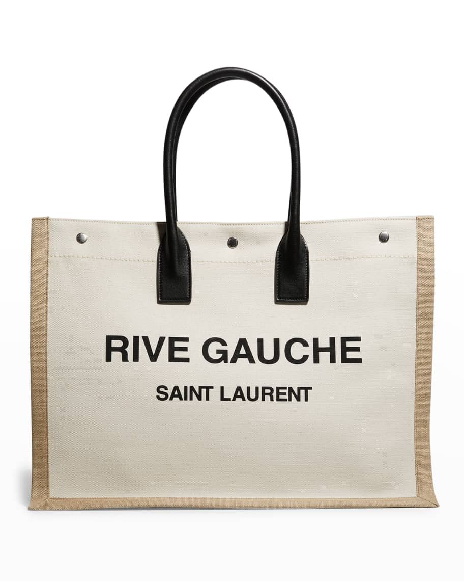 Saint Laurent Rive Gauche Canvas Tote Bag | Neiman Marcus