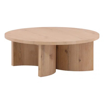 Lia Solid Oak Wood Coffee Table, Light Natural | Wayfair North America