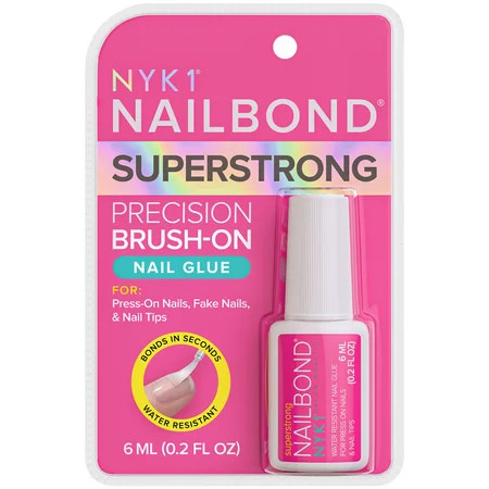 NYK1 NailBond Super Strong Brush-On Nail Glue for Press-Ons Tips & Fake Nails 6ml/0.2 fl oz | Walmart (US)