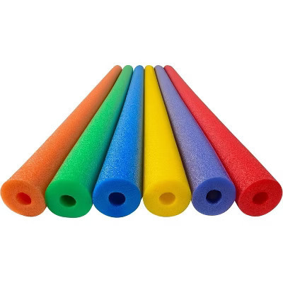 Play22usa Pool Noodles Foam – 6 Pack Large Rainbow Tubes, 48” Soft Swim Noodles for Pool, Floating, Training, Crafts, Exercise & Water Activities | Target