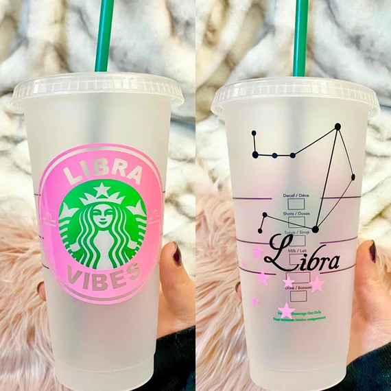 Libra Starbucks Cup  Libra  Libra Gifts  Zodiac Gifts  | Etsy | Etsy (US)