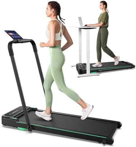 UREVO Strol 2E Smart 2-in-1 Folding Treadmill, Compact Walking Pad with Safety Handle, Plug and P... | Amazon (US)