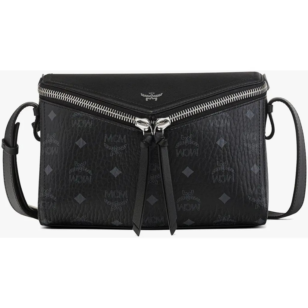 MCM Diamant 3D Shoulder Bag in Visetos Leather Mix in Black at Nordstrom | Nordstrom
