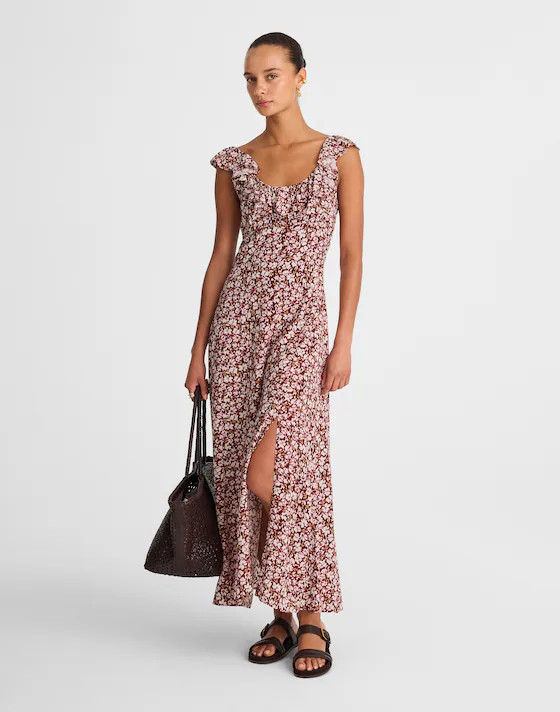 Ruffled Scoopneck Maxi Dress in Floral | Madewell