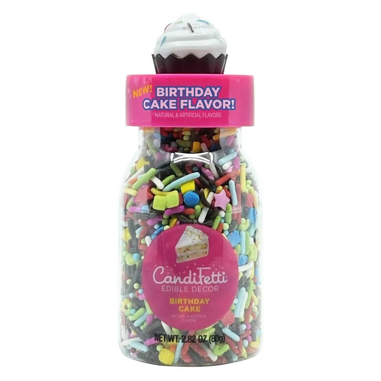 CandiFetti Edible Décor Birthday Cake Flavor Sprinkle Mix, 2.82 oz | Walmart (US)