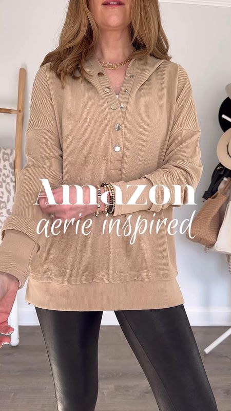 This is a good one! This
Aerie inspired pullover is super soft with ribbed fabric and the best details. It’s long enough
to cover the bootie and comes in multiple colors. I'm wearing a medium.

Spring transition outfit, mom ootd, comfy chic style, travel outfit, how to style, what to wear 2024, attainable style, Amazon fashion finds 2024, Amazon favorites, tunic pullover, layered look, trendy sneakers, affordable style, over 40 fashion

#LTKover40 #LTKsalealert #LTKVideo