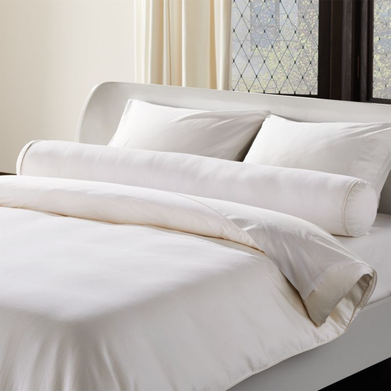 Bridge Cotton Sateen Bolster Pillow + Reviews | CB2 | CB2