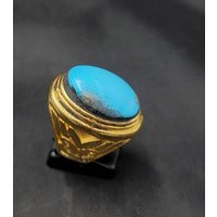 Natural High Quality Turquoise Stone Gold Gulding Wonderful Antique Ring | Etsy (US)