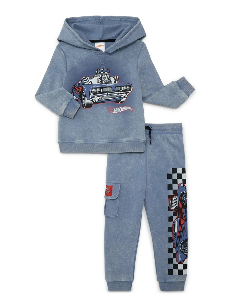 Hot Wheels Toddler Boys Hooded Graphic Sweatshirt and Jogger Pants Set, 2-Piece, Sizes 12M-5T | Walmart (US)