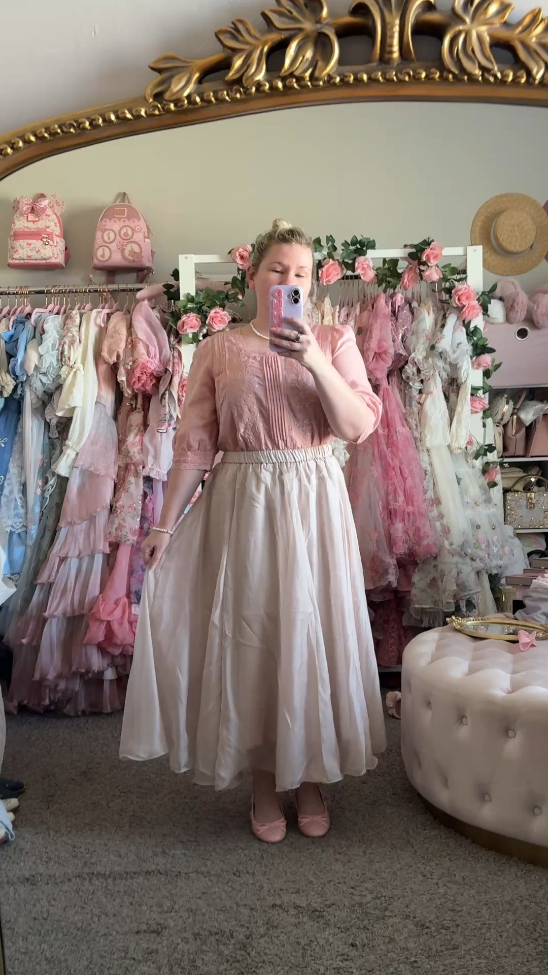Simple retro pink top and skirt outfit

#LTKgrwm #LTKootd #LTKPetite