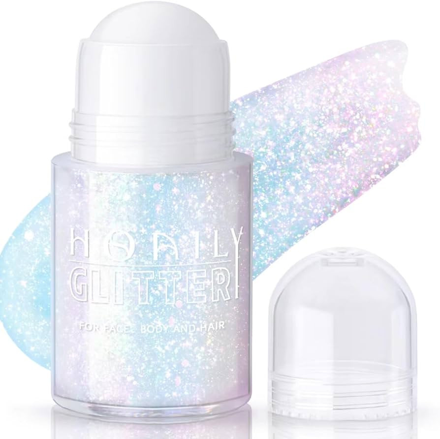 Roll-on Holographic Body Glitter Gel for Face Hair, Chameleon Color Changing Glitter Gel Under Li... | Amazon (US)