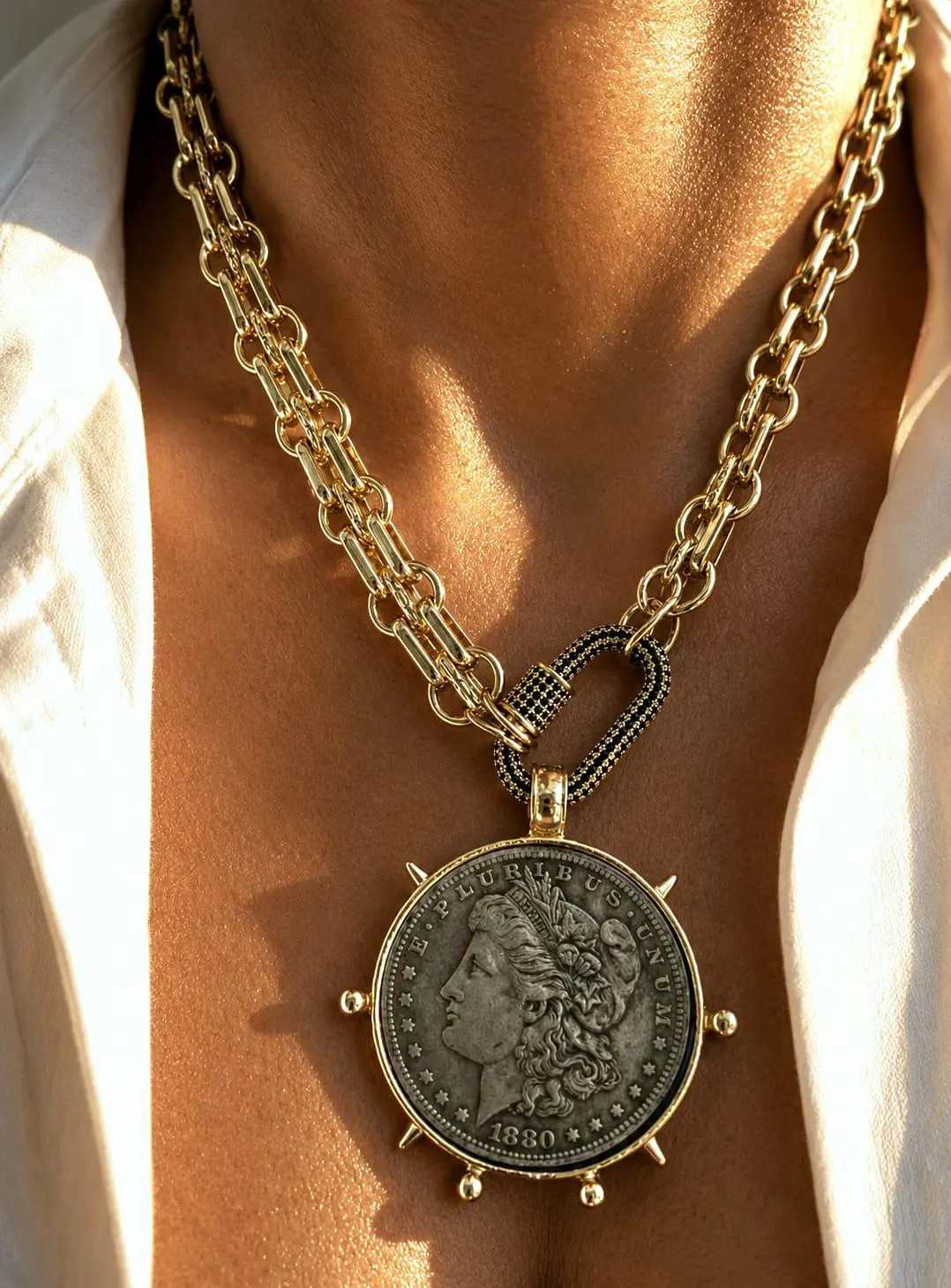 Gold Coin Medallion Necklace: Vintage Style, Gold-Plated Chain | Etsy (Global)