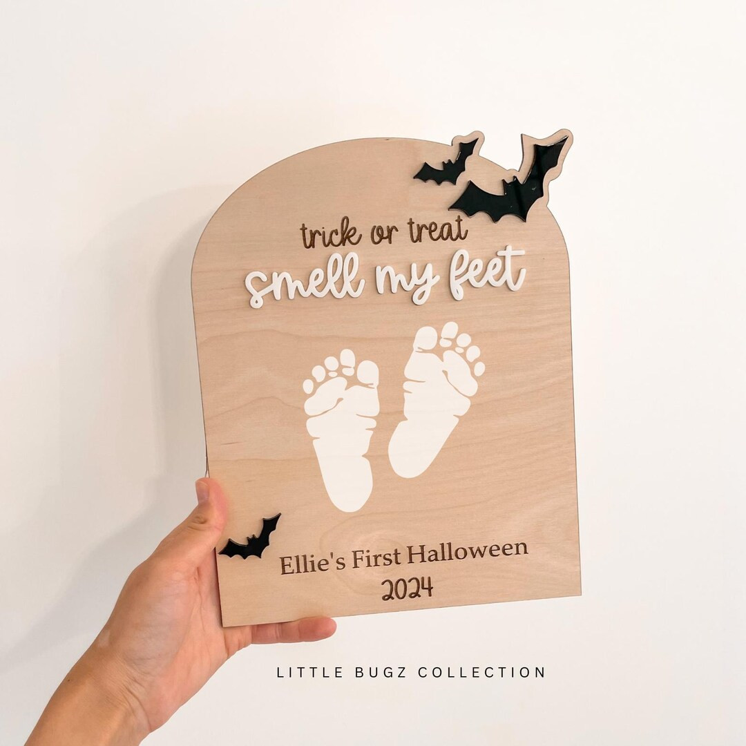 Trick or Treat Smell My Feet Halloween Sign, Baby's First Halloween Sign, Halloween Keepsake, Cus... | Etsy (US)