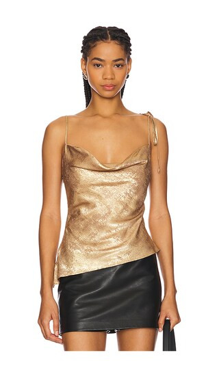 Paz Tank Top in Gold | Revolve Clothing (Global)