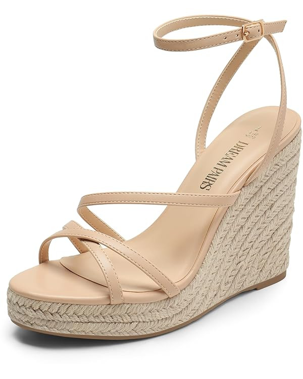 DREAM PAIRS Strappy Espadrille Platform Wedge Sandals for Women Dressy Summer, Comfortable Open T... | Amazon (US)