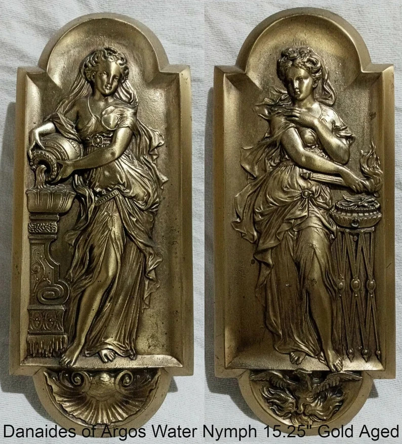 Roman Greek Carved Nymph Fountain of Innocents Danaides of Argos Water Figure Sculptural Wall Fri... | Etsy (US)