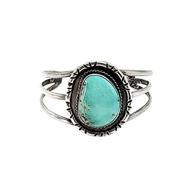 Native American Sterling Silver Turquoise Split Shank Cuff Bracelet  | eBay | eBay US