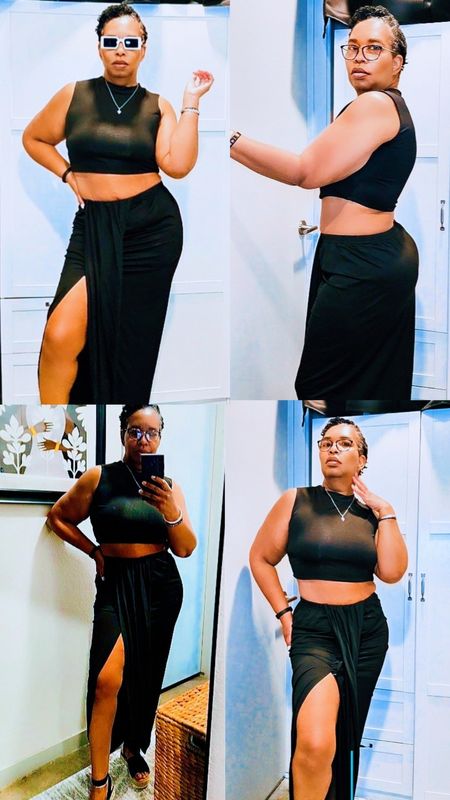 ZAFUL Crop Top and Side Split Draped Ruched Maxi Skirt Set is fire! Great for wedding guest outfit, festivals and date night. #womensstyle #festivals #fashion #summeroutfit

#LTKSeasonal #LTKOver40 #LTKShoeCrush