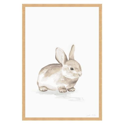 Burrow Rustic Brown Rabbit Animals & Nature Gold Frame Illustration I - 36x24 | Kathy Kuo Home