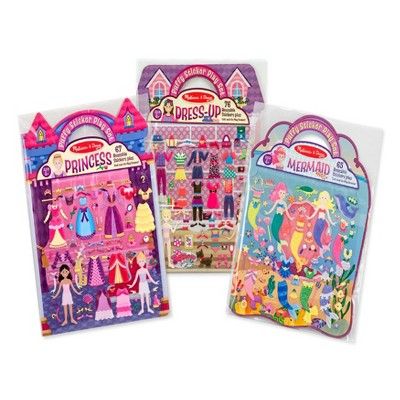 Melissa &#38; Doug Puffy Sticker Activity Books Set: Dress-Up, Princess, Mermaid - 208 Reusable S... | Target