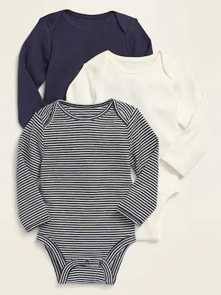 Unisex Long-Sleeve Bodysuit 3-Pack for Baby | Old Navy (US)