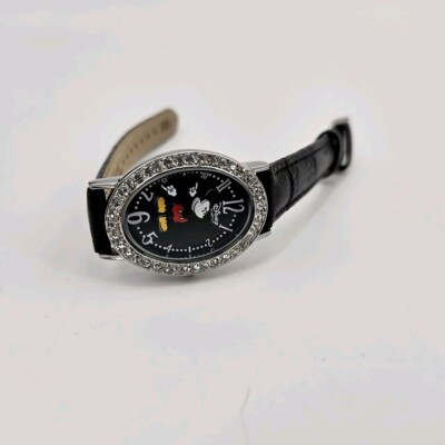Disney Park Mickey Ladies 24mm Watch Black Dial Crystal Bezel Untested | eBay US