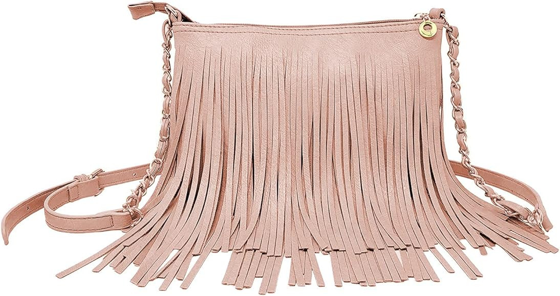 Solene Fringe Crossbody Shoulder Bag with Strap, Tassel Messenger bag, Country Style Western Frin... | Amazon (US)