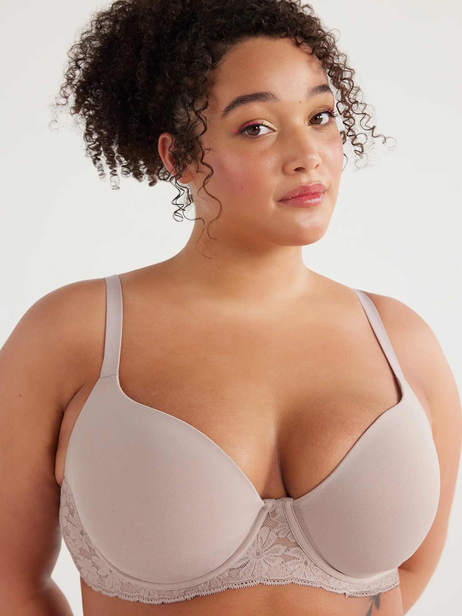 No Boundaries Women's Demi Underwire T-Shirt Bra with Sugarcup, Sizes 34A-40DD | Walmart (US)