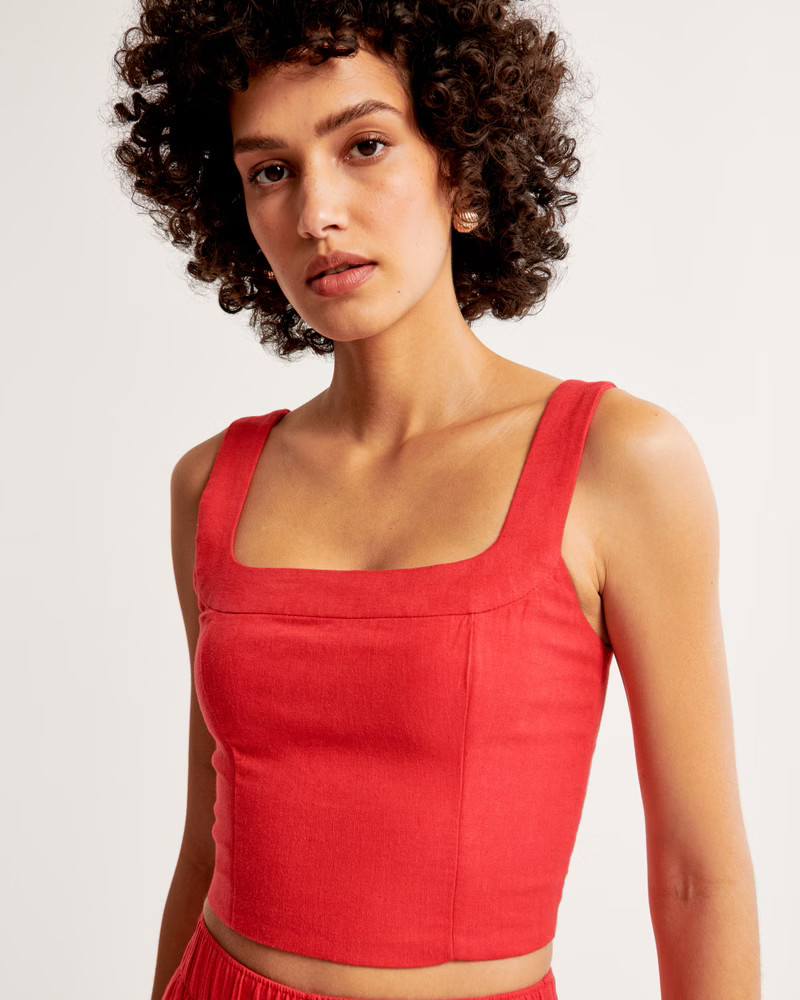 Linen-Blend Set Top | Abercrombie & Fitch (US)
