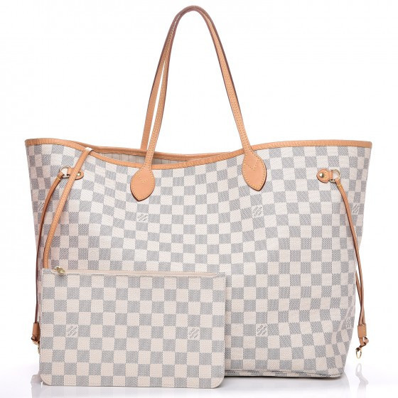Women's Louis Vuitton Neo Neverfull Damier Azur GM Beige Liningin White/Blue | StockX