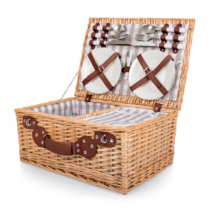 Picnic Time® 22-Piece Insulated Picnic Basket for 4 | Bed Bath & Beyond
