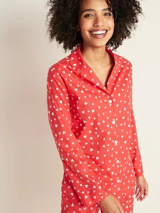 Printed Poplin Pajama Shirt for Women | Old Navy (US)