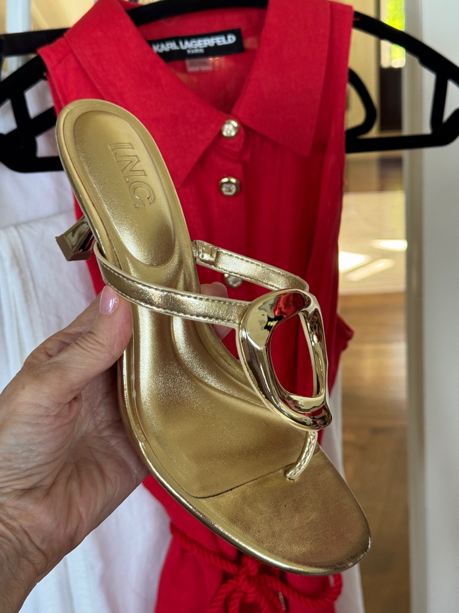 #macyspartner These gold sandals from @Macys are the perfect finishing touch — simple, sleek, and just the right amount of shine to elevate literally everything in your wardrobe. I’ve been reaching for pieces like this all season long because they just work with everything.

And yes… everything I’m wearing (and so much more) is part of the Friends & Family Sale happening now at @Macys 💛
Enjoy 30% off fashion, 15% off Beauty, and earn Star Money. *exclusions apply
06/09–06/14

Definitely your sign to add a little gold glow to your summer outfits ✨

#LTKSaleAlert #LTKOver40 #LTKSeasonal
