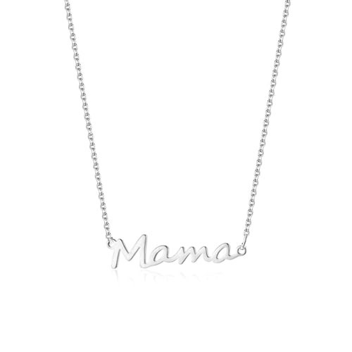 FEULJEW Mama Necklace Silver Plated Chain Mom Necklace for Women, Dainty Mother Necklace Pendant Necklace Gift Jewelry for Women Wife New Mom Grandma Birthday Party Anniversary | Amazon (US)