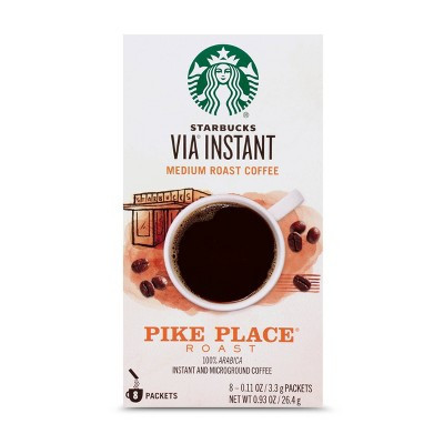 Starbucks VIA Instant Coffee Medium Roast Packets Pike Place Roast Packets - 8ct/0.11oz | Target