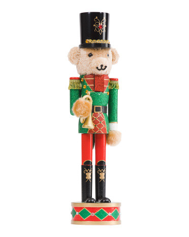 Teddy Bear Nutcracker Holding Horn | TJ Maxx
