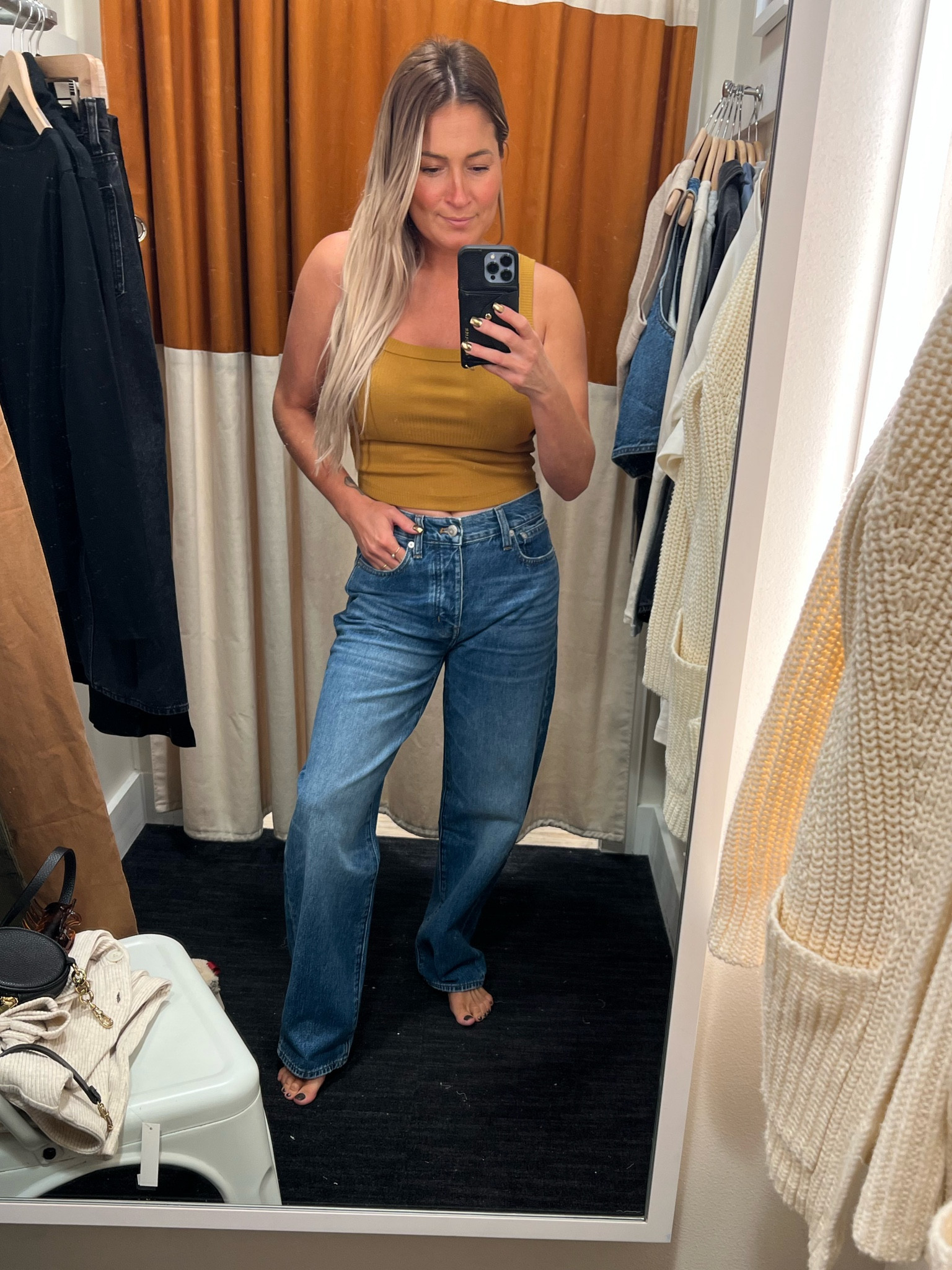 MADEWELL:  these jeans are relaxed and comfortable, but they still have structure 🩶🖤

[[ standard size for me with any brand is usually a small-medium top and small bottom or size 25 in denim ]]

Denim jeans - 26
oversized tee - small 

#falloutfits #jeans #denim #skirts #datenightoutfits #weddingoutfits #holidayoutfits #giftsforher #madewell 

#LTKsalealert #LTKstyletip #LTKxMadewell