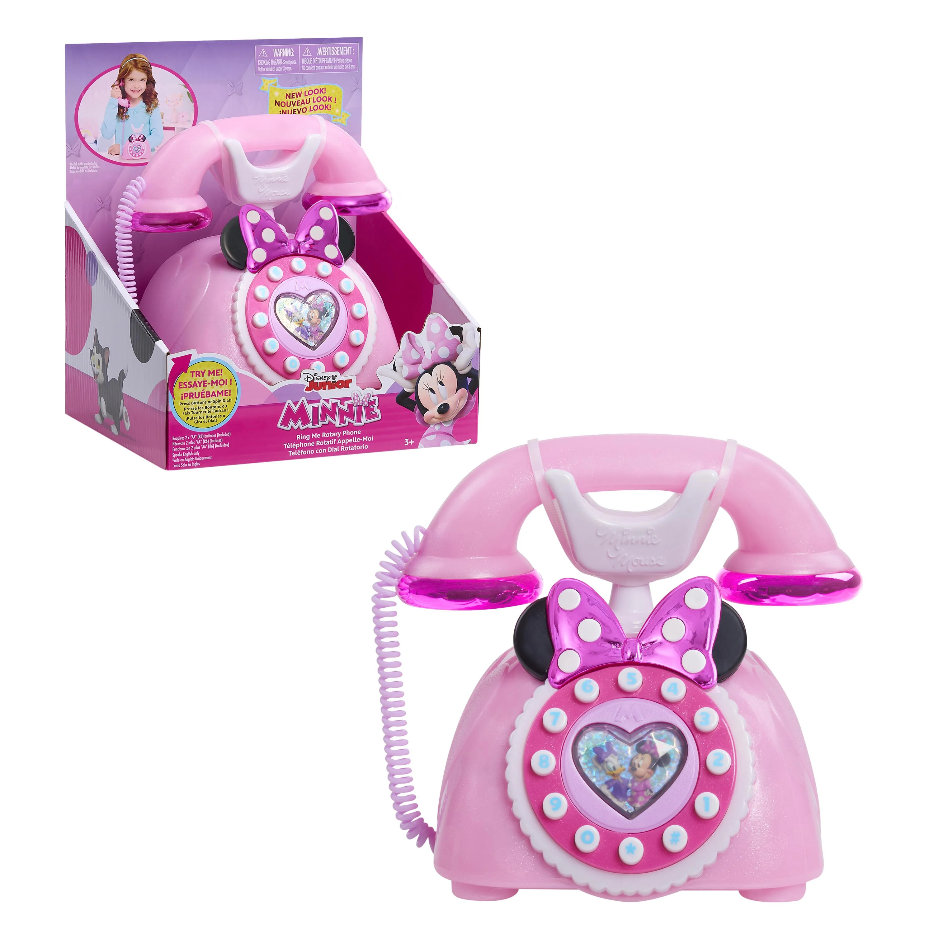 Disney Junior Minnie Mouse Ring Me Rotary Phone with Lights and Sounds, Interactive, Iridescent P... | Walmart (US)