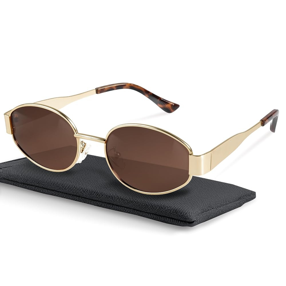 livho 2025 Trendy Oval Sunglasses - Stylish Polarized Shades for Everyday - Retro Metal Frames | Amazon (US)