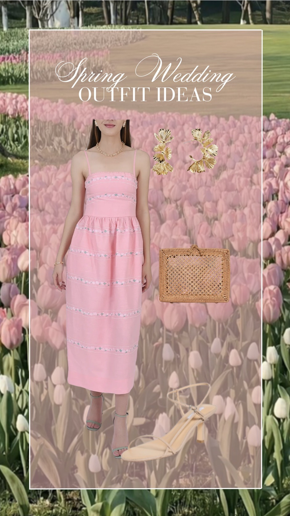 Spring wedding guest outfit idea!