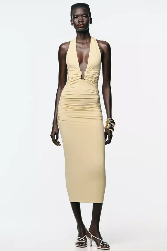 HALTER POLYAMIDE DRESS | Zara US
