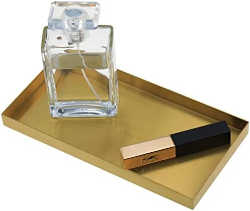 FREELOVE Sanding Gold Decorative Tray with Lettering, Perfume Organizer Jewelry Holder Makeup Pla... | Amazon (US)