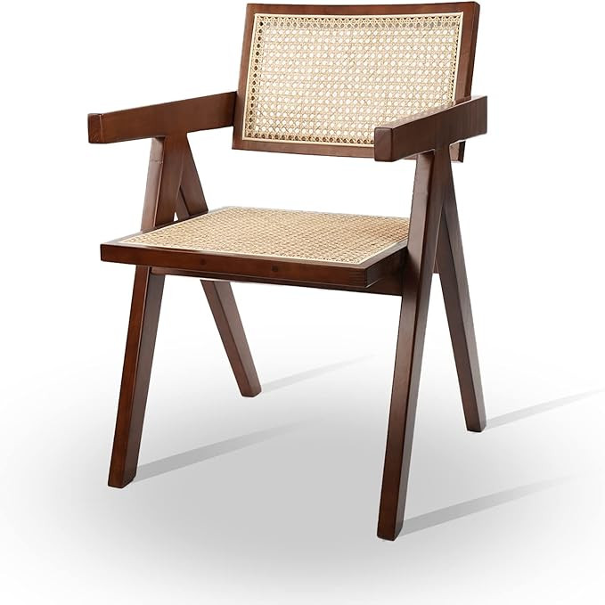 CLATINA Rattan Reading Chair for Bedroom Comfy Indoor Kitchen Dining Chair with Rattan Backrest A... | Amazon (US)